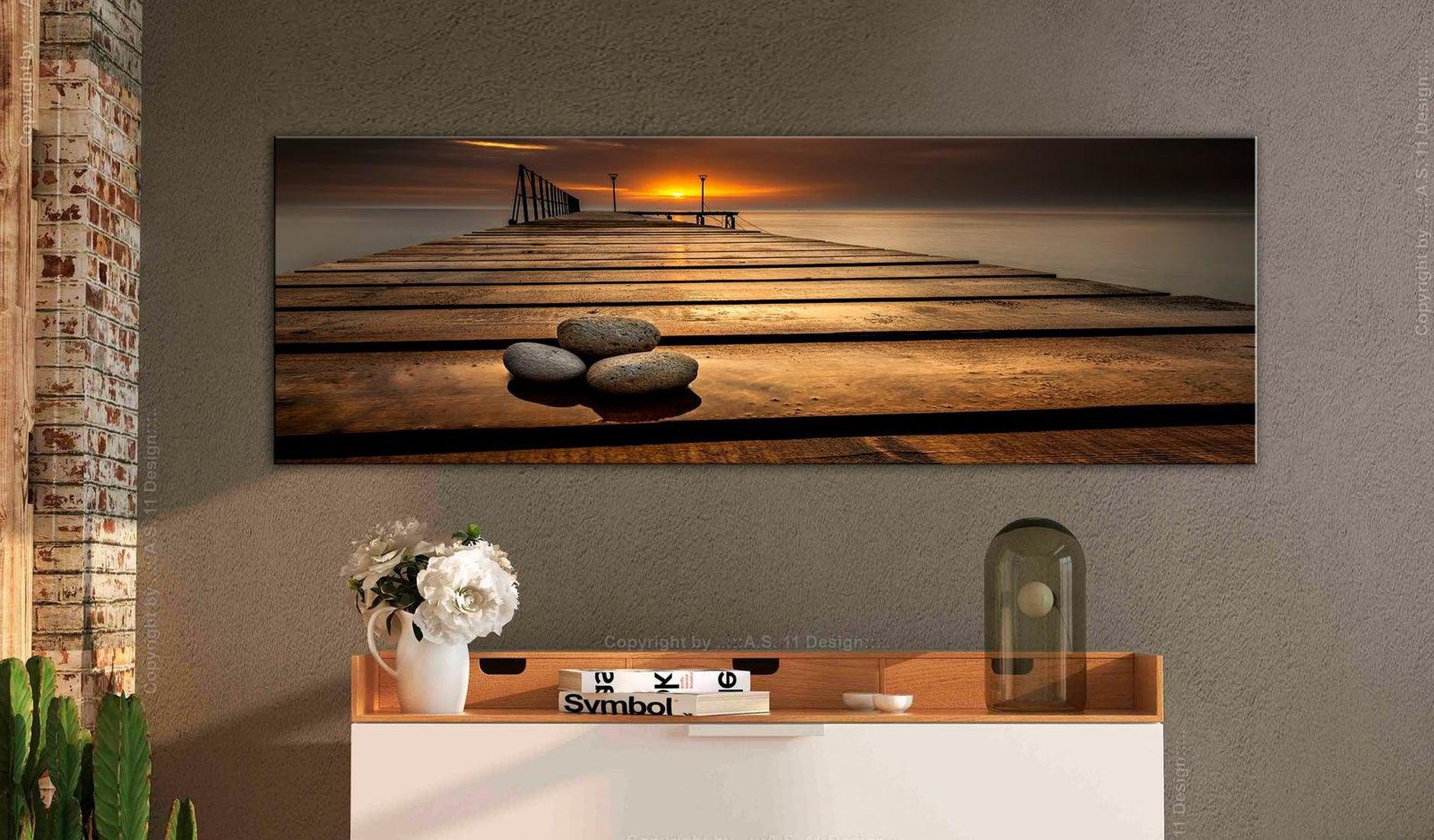 Stretched Canvas Landscape Art - Stones On The Pier