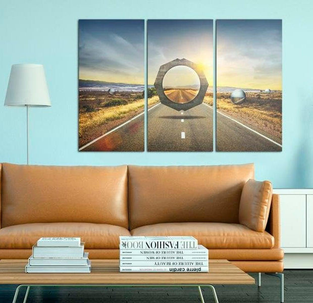 Stretched Canvas Landscape Art - Street Mirage