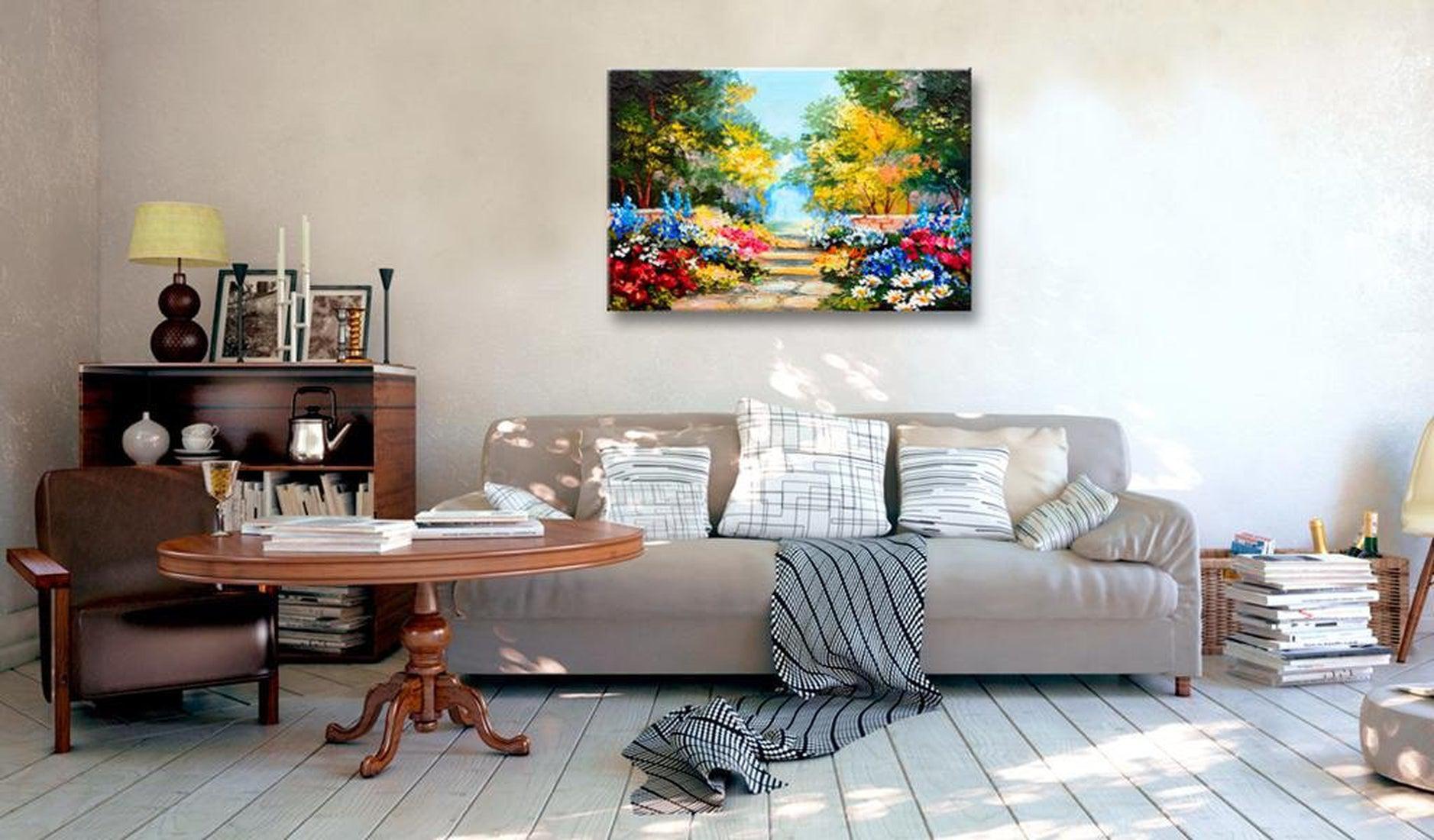 Stretched Canvas Landscape Art - The Flowers Alley