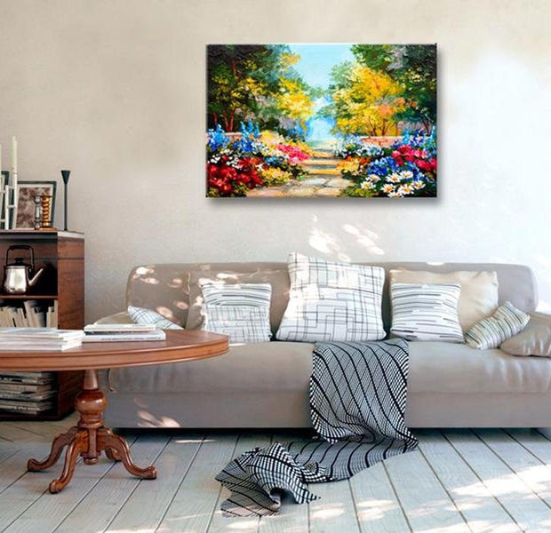 Stretched Canvas Landscape Art - The Flowers Alley