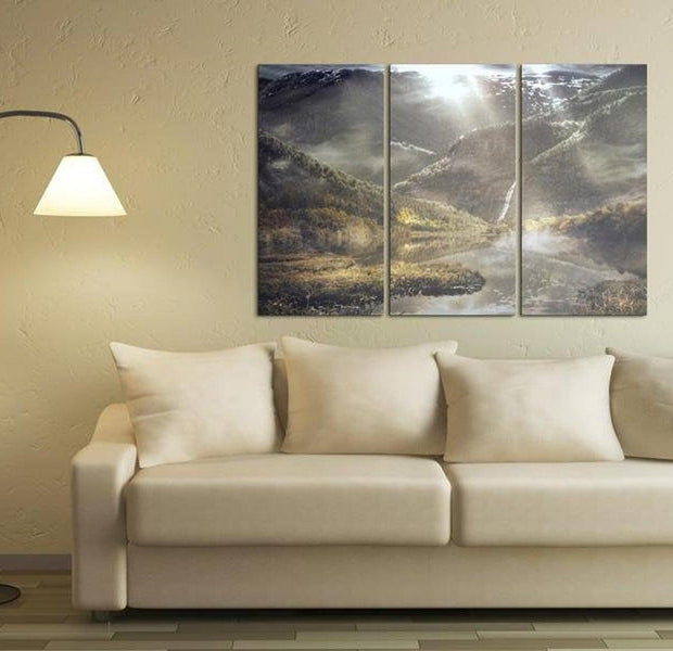 Stretched Canvas Landscape Art - The Land Of Mists 3 Piece