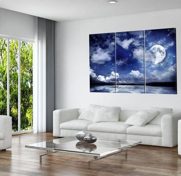 Stretched Canvas Landscape Art - The Sea At Night