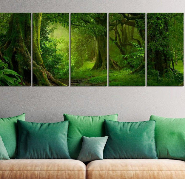 Stretched Canvas Landscape Art - Tropical Jungle