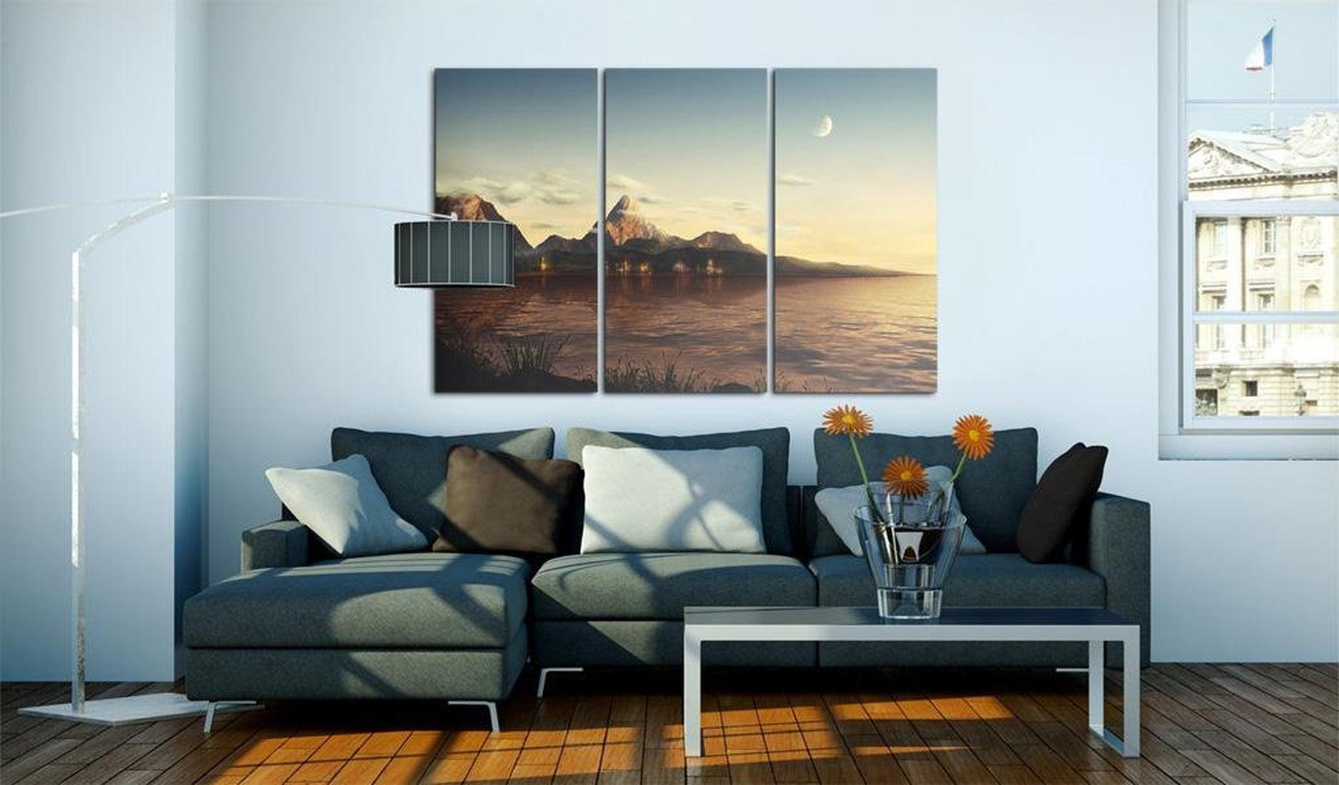 Stretched Canvas Landscape Art - Warm Evening In The Mountains