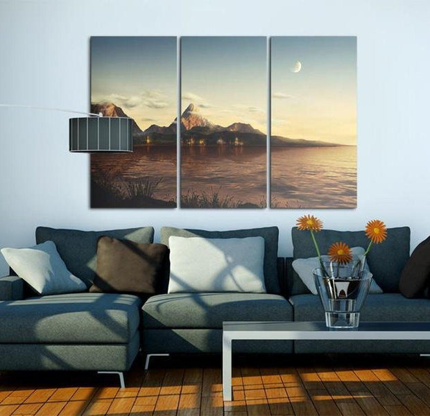 Stretched Canvas Landscape Art - Warm Evening In The Mountains