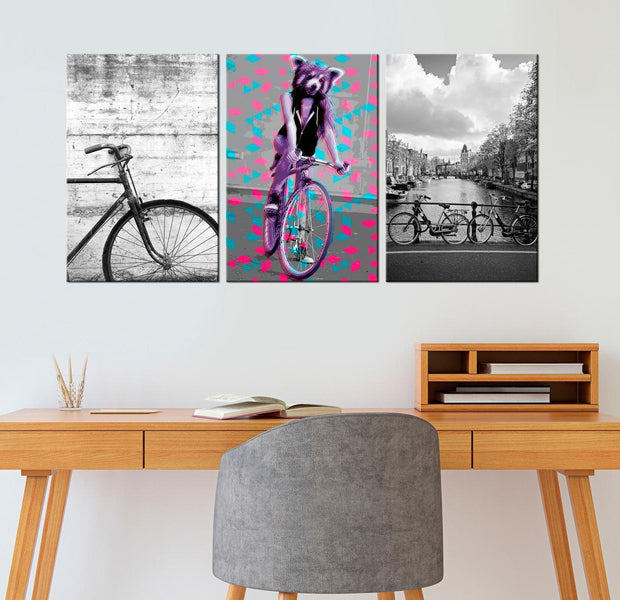 Stretched Canvas Nordic Art - Bikes
