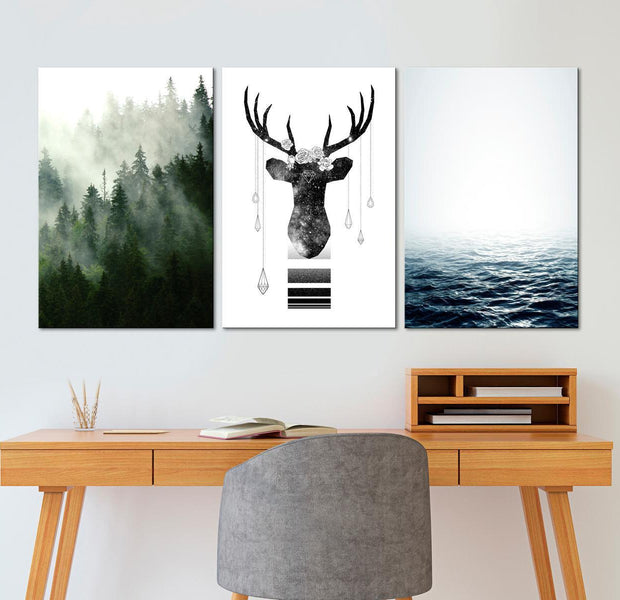 Stretched Canvas Nordic Art - Chilly Nature