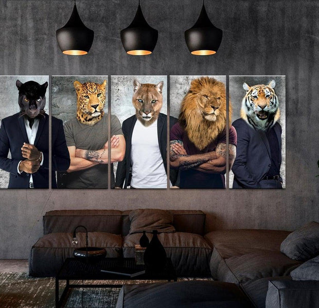 Stretched Canvas Nordic Art - Different Faces