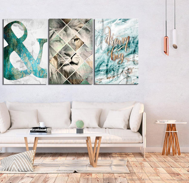 Stretched Canvas Nordic Art - Dream Big Lion