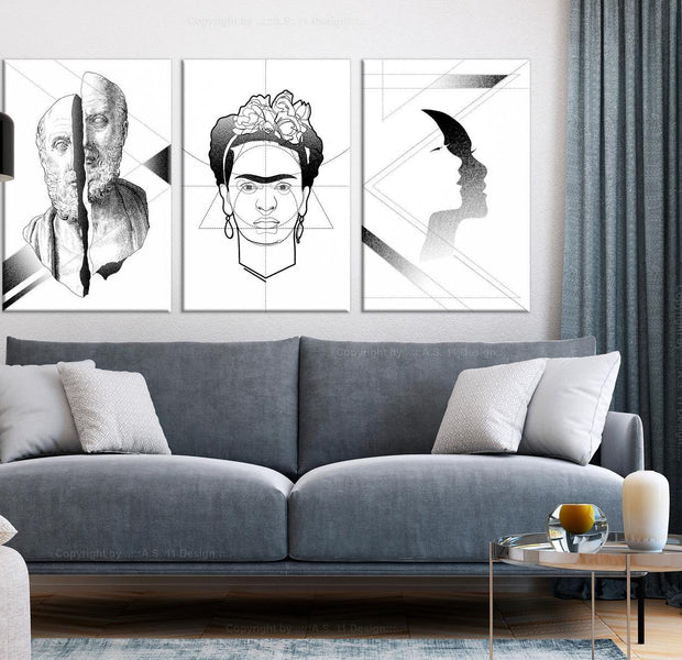 Stretched Canvas Nordic Art - Facial Composition