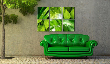 Stretched Canvas Botanical Art - Fresh Green Leaves