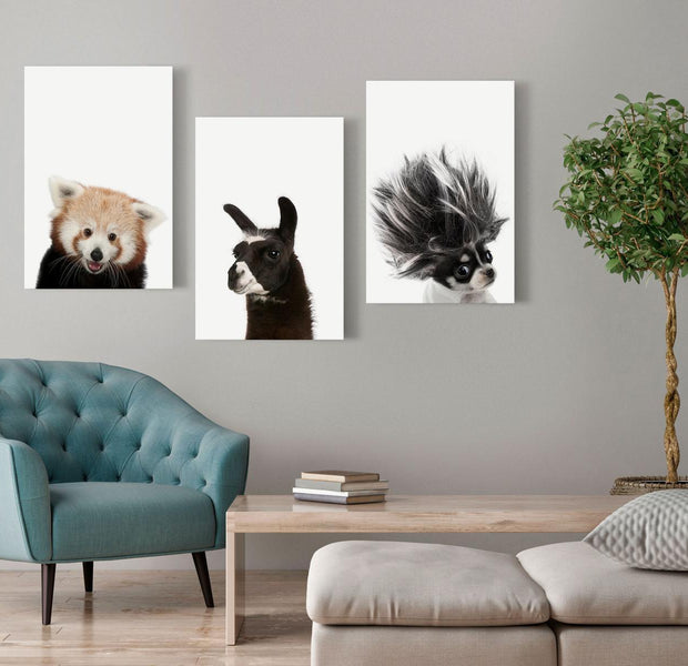 Stretched Canvas Nordic Art - Friendly Animals