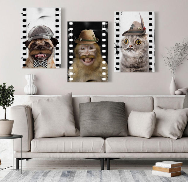 Stretched Canvas Nordic Art - Funny Pets