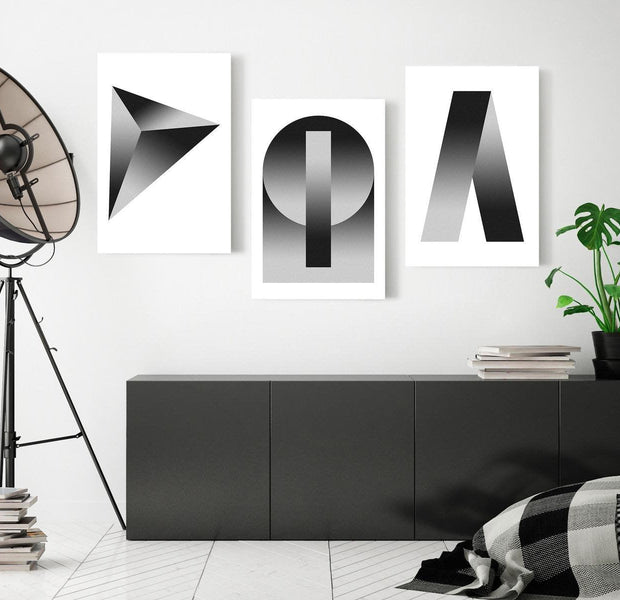 Stretched Canvas Nordic Art - Geometric Silver