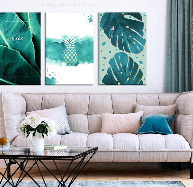 Stretched Canvas Nordic Art - Intense Lagoon