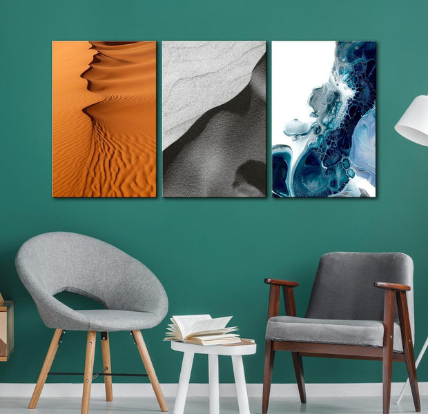 Stretched Canvas Nordic Art - Nature Shapes