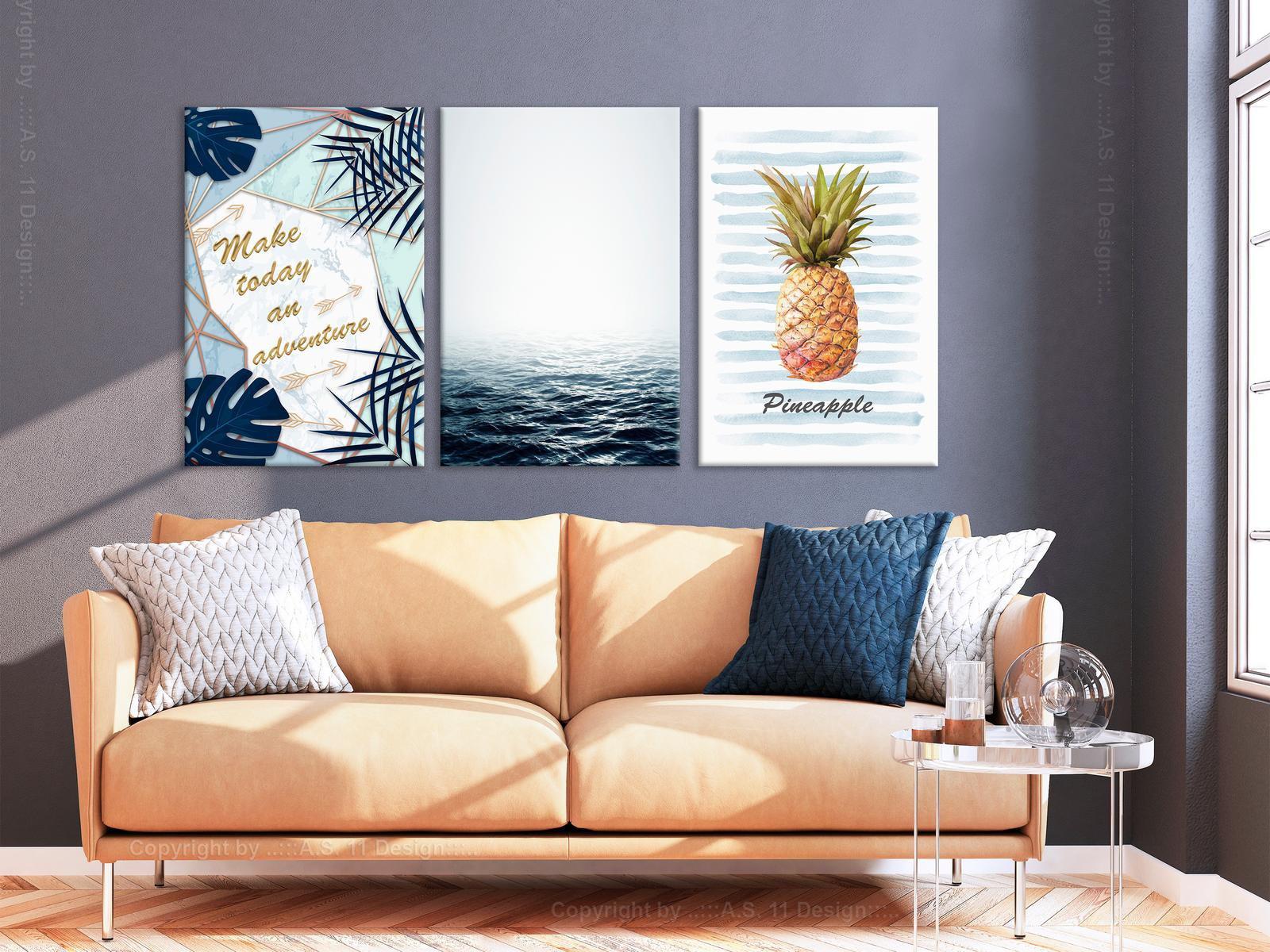 Stretched Canvas Nordic Art - Pineapple Quote