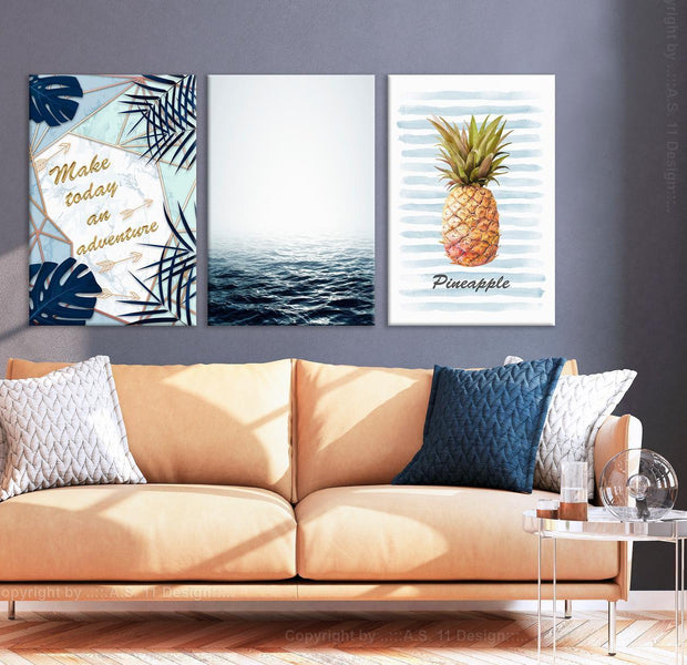 Stretched Canvas Nordic Art - Pineapple Quote
