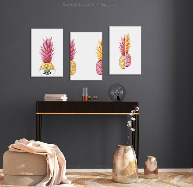 Stretched Canvas Nordic Art - Pineapples