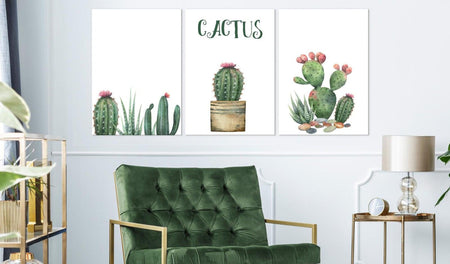 Stretched Canvas Botanical Art - Prickly Flowers