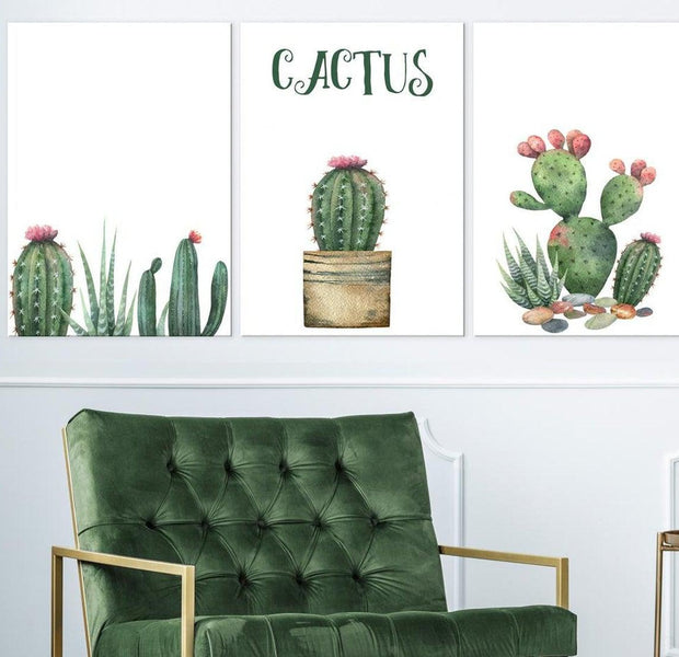 Stretched Canvas Botanical Art - Prickly Flowers