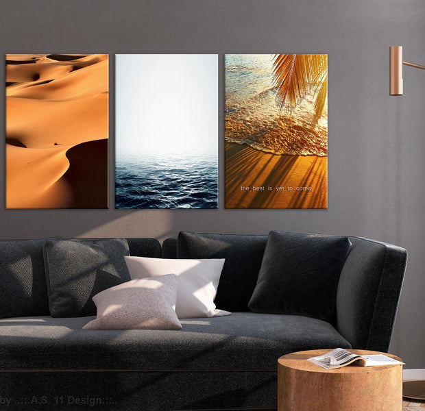 Stretched Canvas Nordic Art - Sand And Water