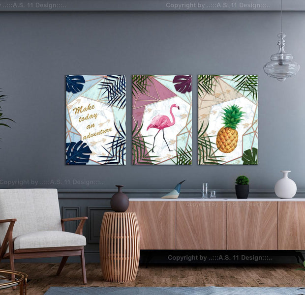 Stretched Canvas Nordic Art - Tropical Triptych