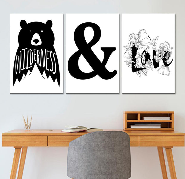 Stretched Canvas Nordic Art - Wilderness & Love
