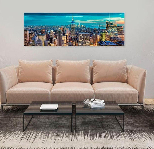 Stretched Canvas Wall Art - Blue Metropolis