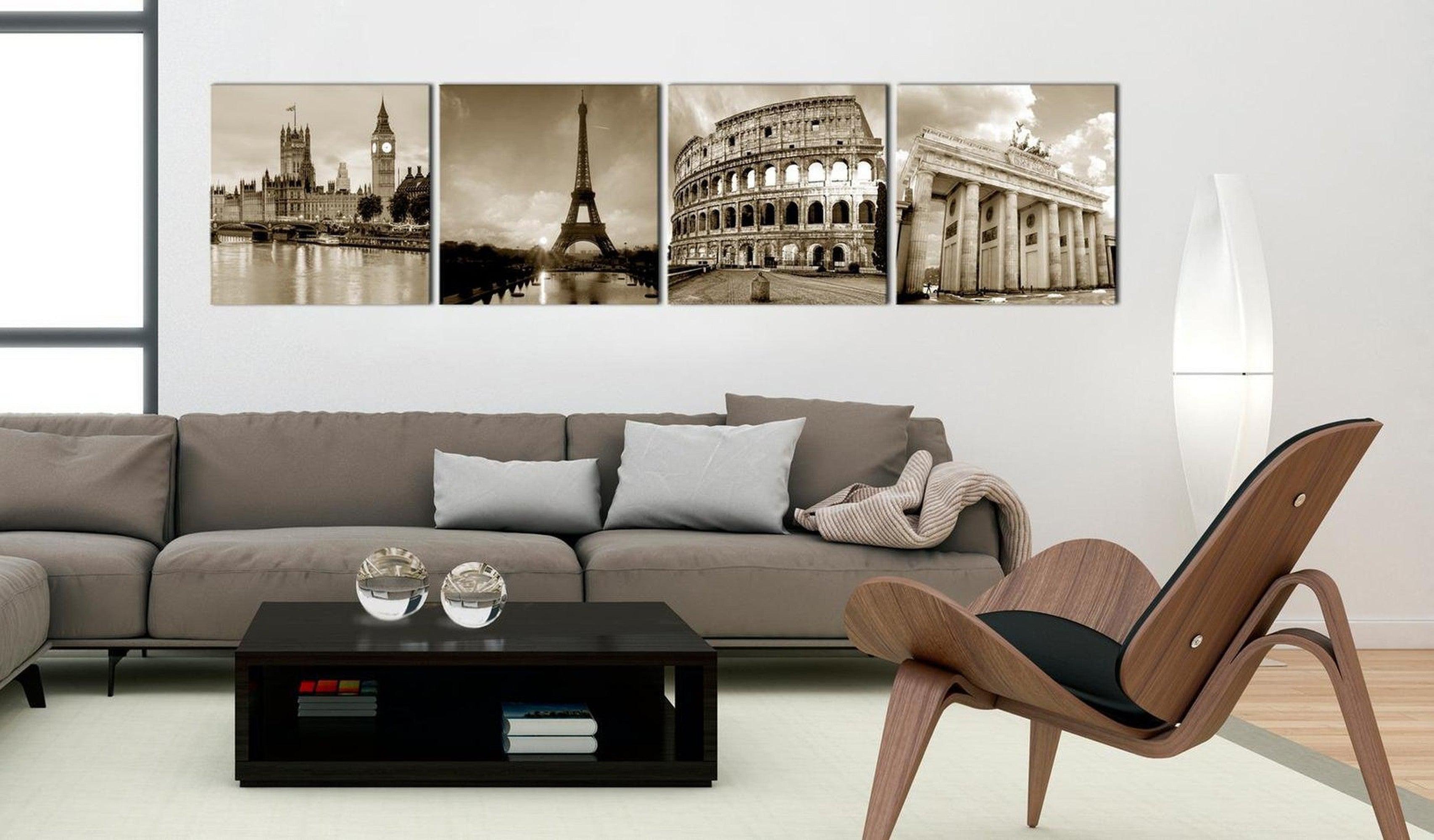 Stretched Canvas Wall Art - European Capitals