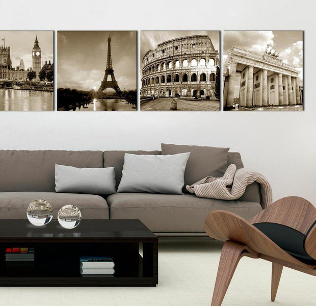 Stretched Canvas Wall Art - European Capitals