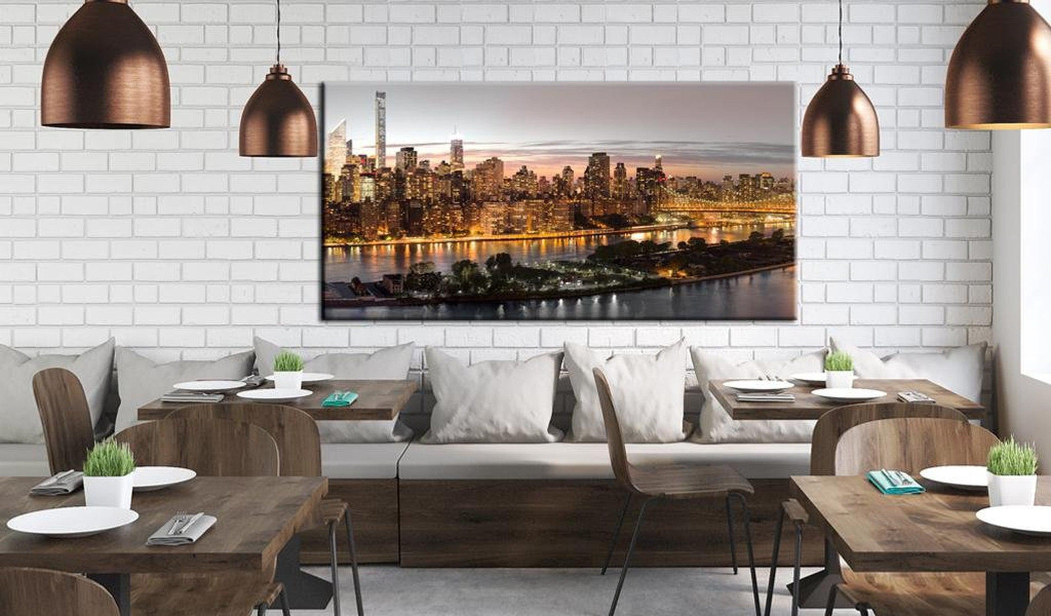 Stretched Canvas Wall Art - Evening Manhattan