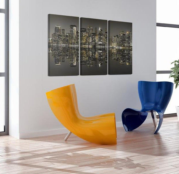 Stretched Canvas Wall Art - Golden New York