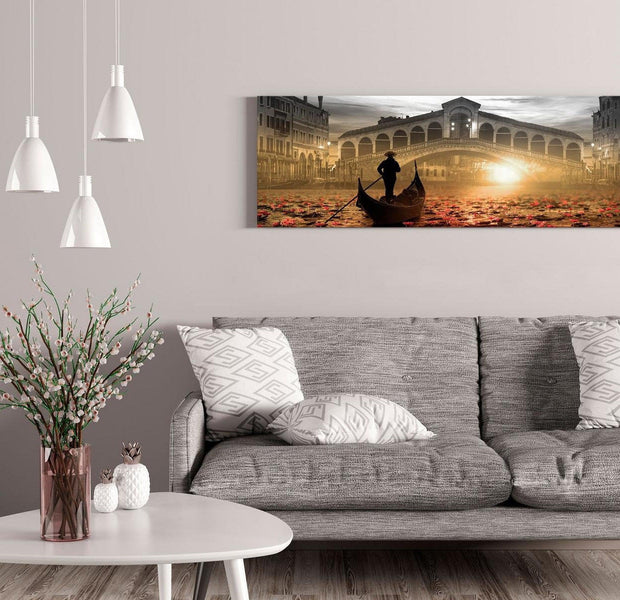 Stretched Canvas Wall Art - Magic Venice Narrow Orange