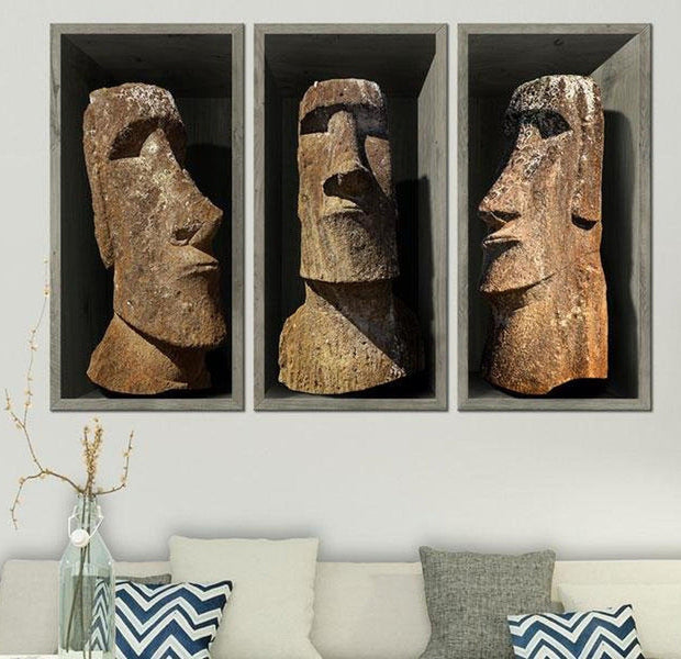 Stretched Canvas Wall Art - Moai (Easter Island)