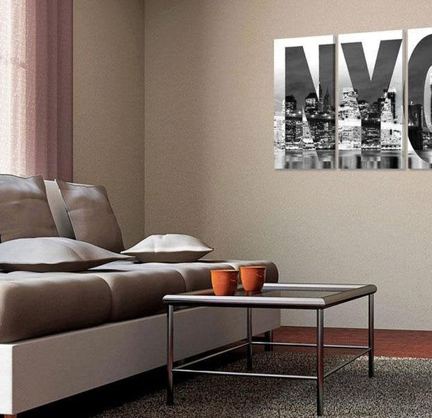 Stretched Canvas Wall Art - New York (Black And White)