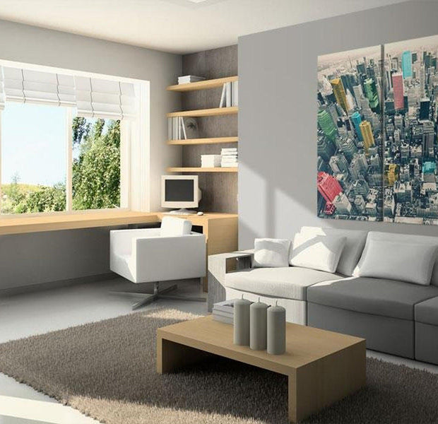 Stretched Canvas Wall Art - New York, Black&White&Colors