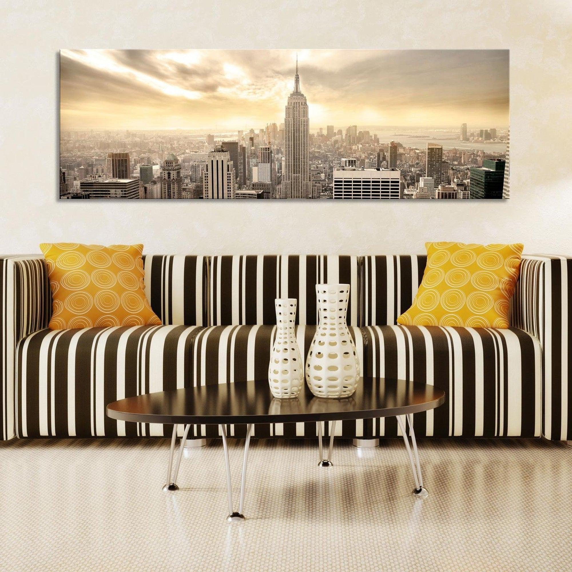 Stretched Canvas Wall Art - New York City Among The Clouds