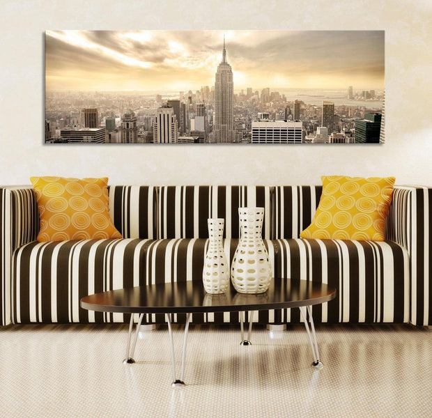 Stretched Canvas Wall Art - New York City Among The Clouds