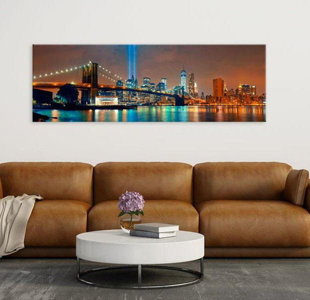 Stretched Canvas Wall Art - New York City: Beautiful Night