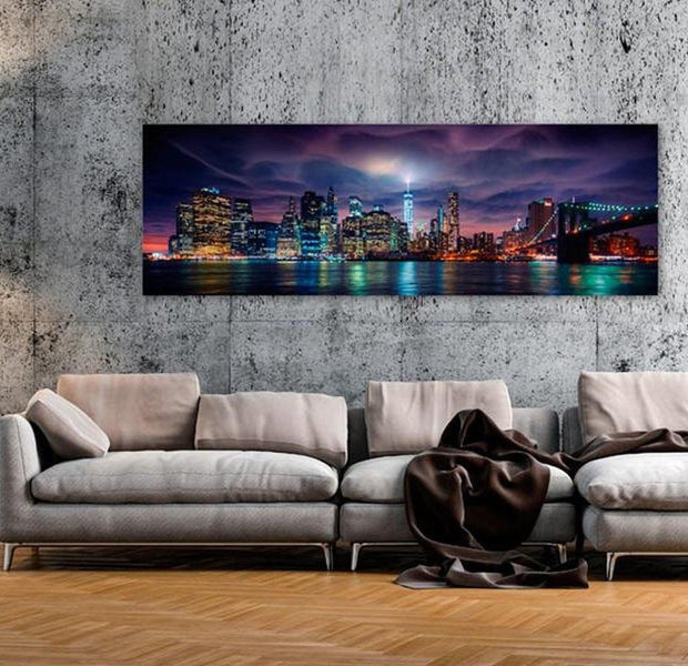 Stretched Canvas Wall Art - New York: Dark City