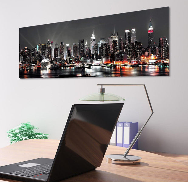 Stretched Canvas Wall Art - NY City At Night