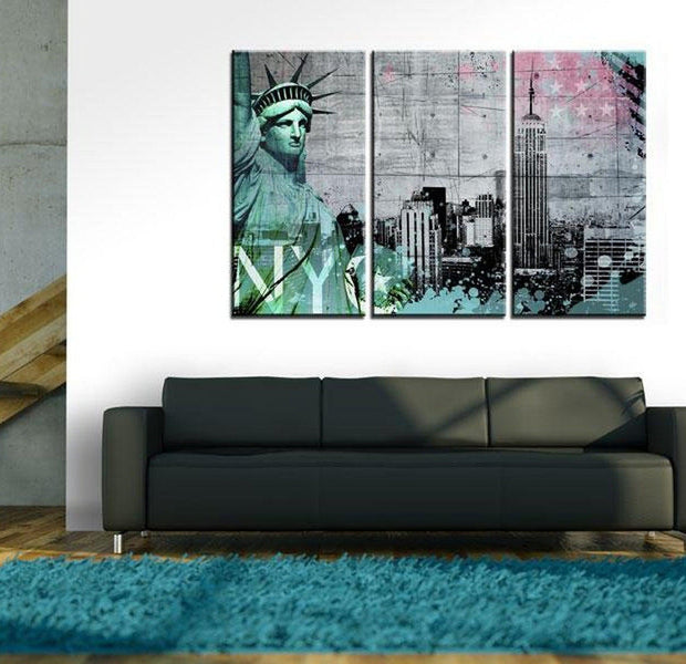Stretched Canvas Wall Art - Nyc Collage Iii