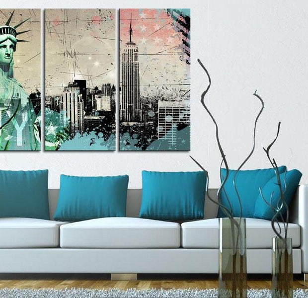 Stretched Canvas Wall Art - Nyc Collage
