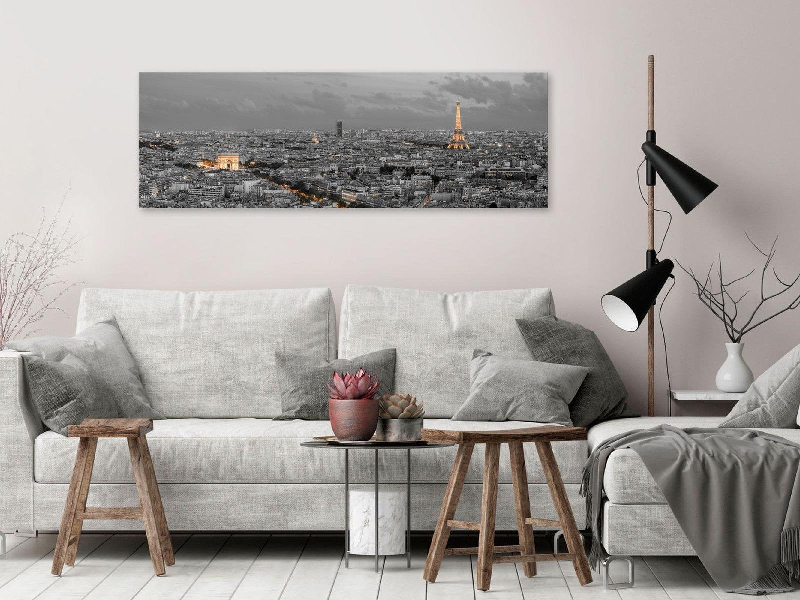 Stretched Canvas Wall Art - Panorama Of Paris Narrow