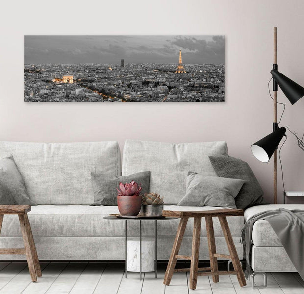 Stretched Canvas Wall Art - Panorama Of Paris Narrow