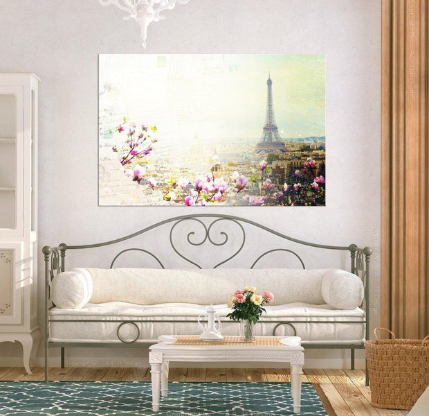Stretched Canvas Wall Art - Postcards From Paris Wide