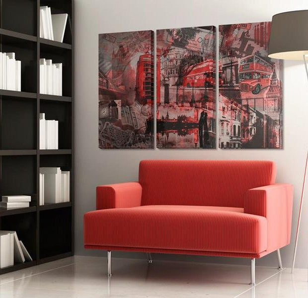 Stretched Canvas Wall Art - Red London