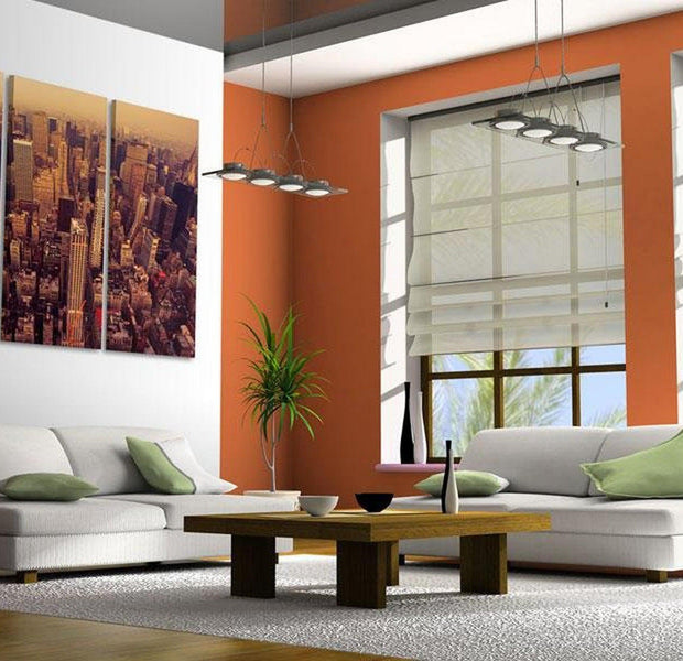 Stretched Canvas Wall Art - Sunset Over New York