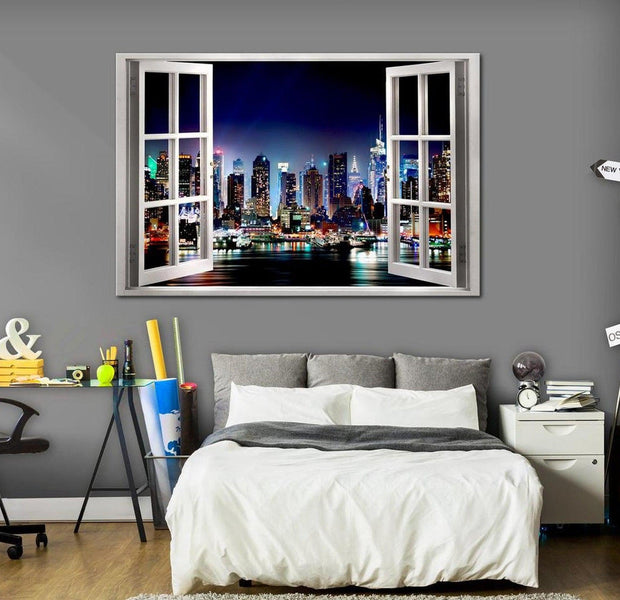 Stretched Canvas Wall Art - Window: View Of New York